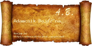 Adamcsik Bojána névjegykártya